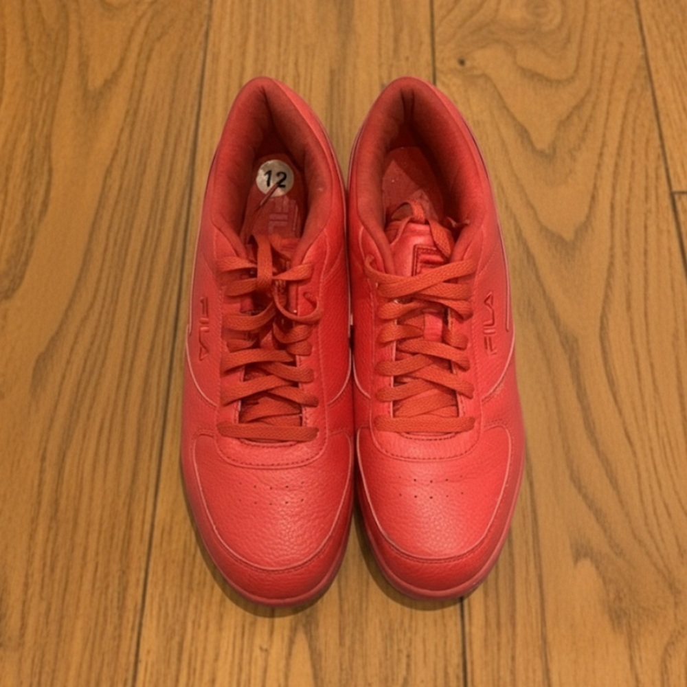Fila Vibrant Red Athletic Shoes 90s style size 12